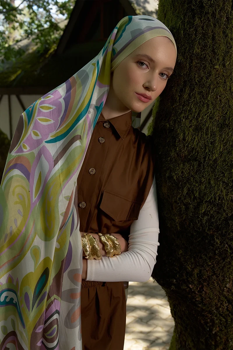 Inspired Density Desen Şal - Sarı - ED SCARF