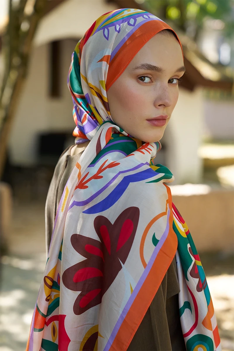 Inspired Density Desen Şal - Turuncu - 2