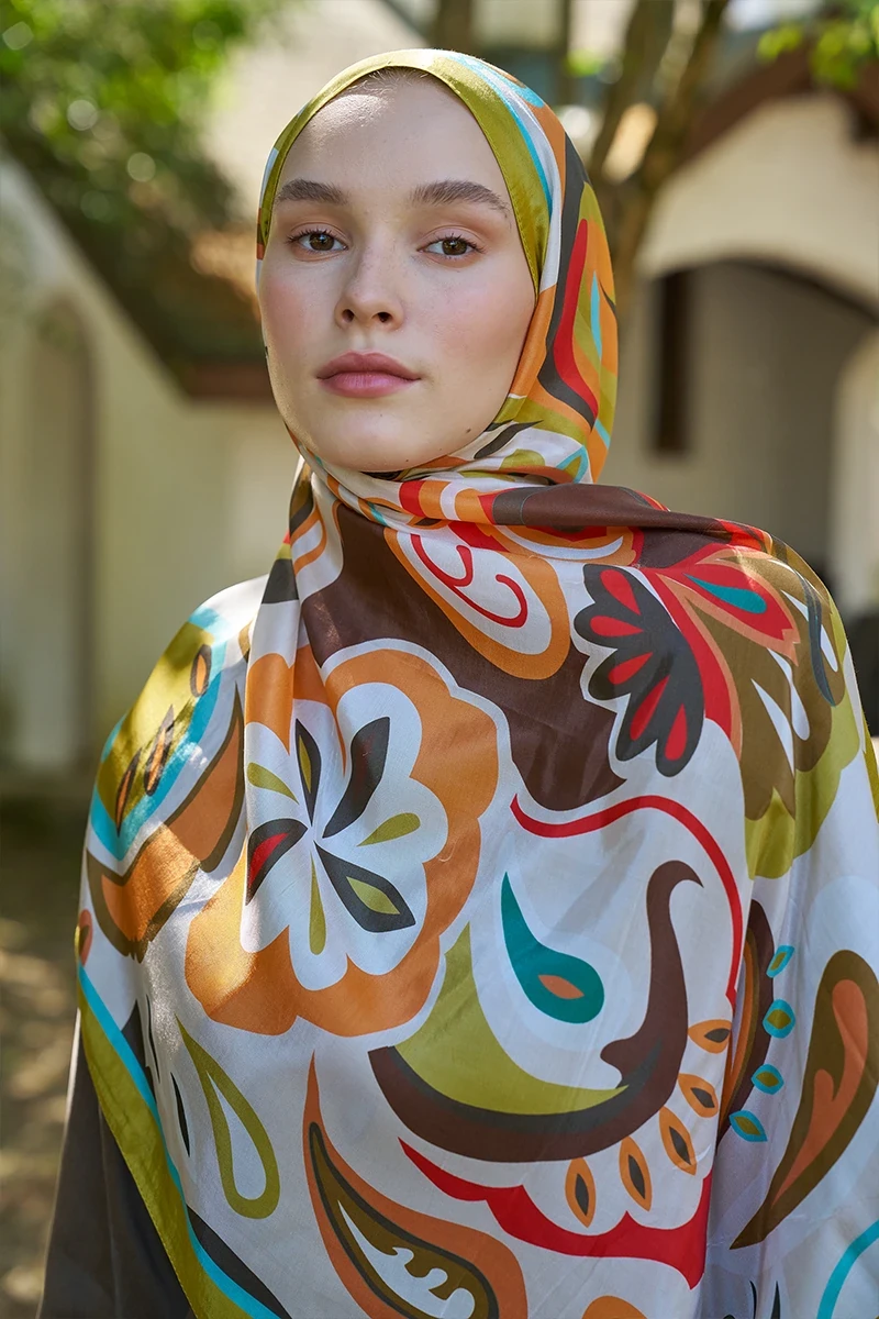 Inspired Density Desen Şal - Yağ Yeşili - ED SCARF