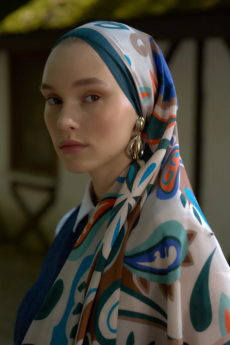 Inspired Density Desen Şal - Zümrüt Yeşili - ED SCARF