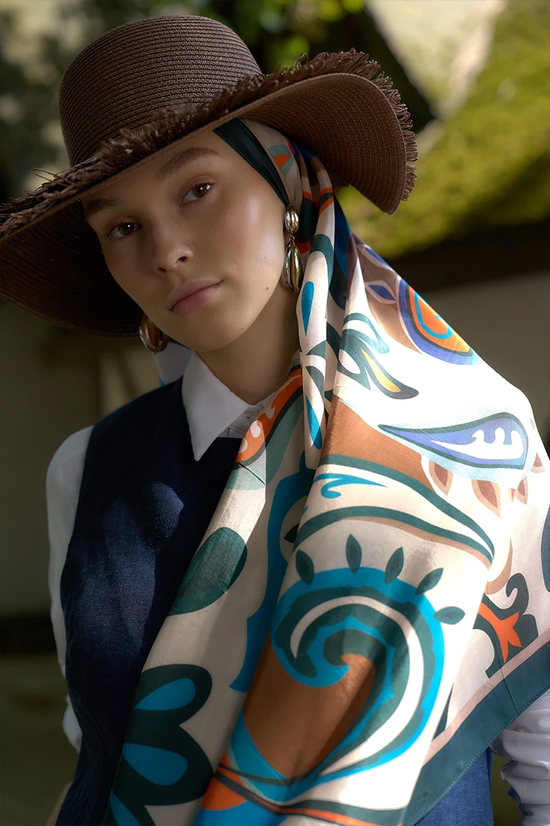 Inspired Density Desen Şal - Zümrüt Yeşili - 4