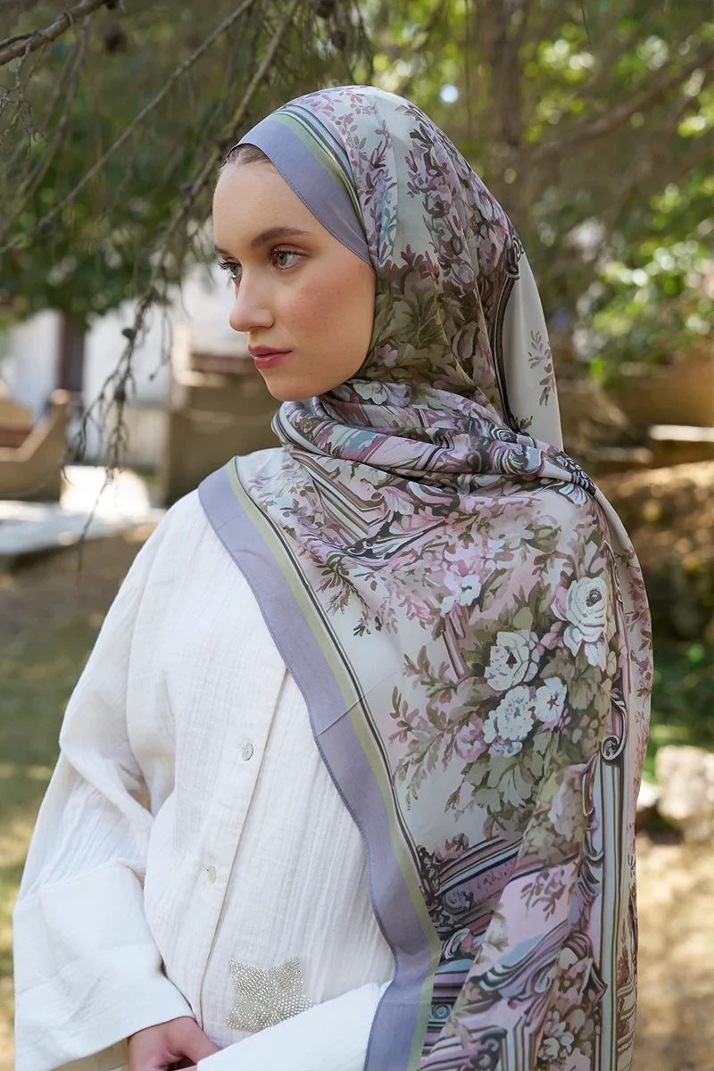 Inspired Esperanza Desen Şal - Gri - ED SCARF