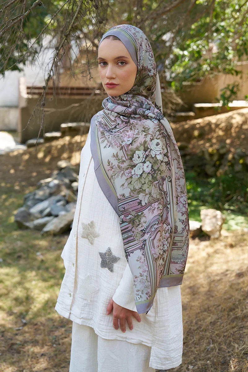 Inspired Esperanza Desen Şal - Gri - ED SCARF