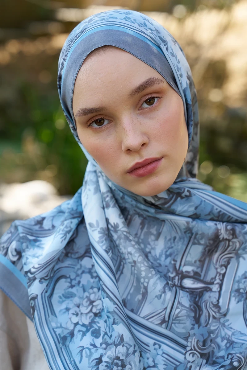 Inspired Esperanza Desen Şal - Mavi - ED SCARF
