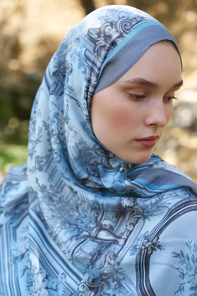 Inspired Esperanza Desen Şal - Mavi - ED SCARF