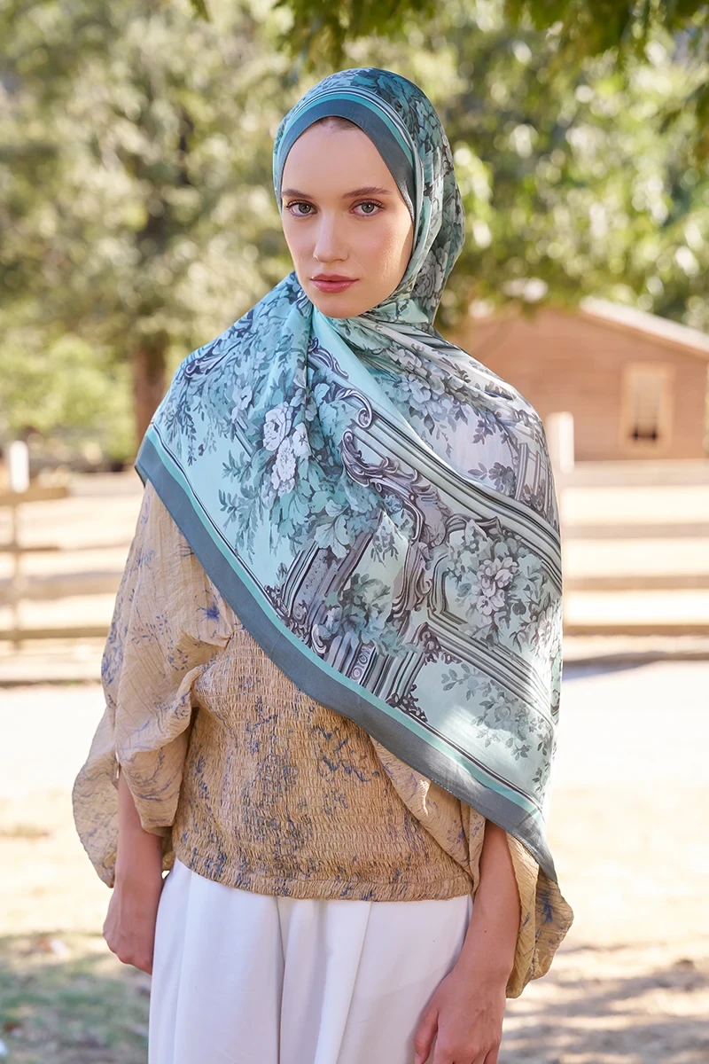 Inspired Esperanza Desen Şal - Mint - 3