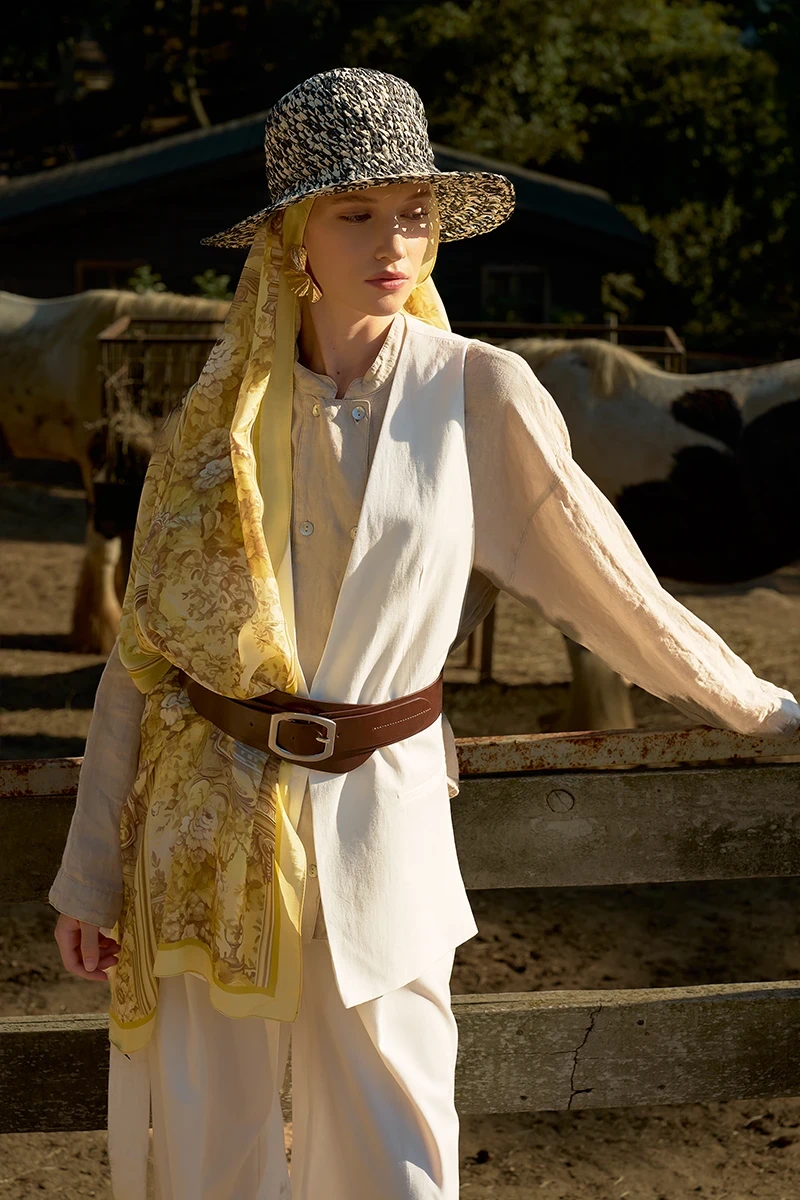 Inspired Esperanza Desen Şal - Sarı - ED SCARF