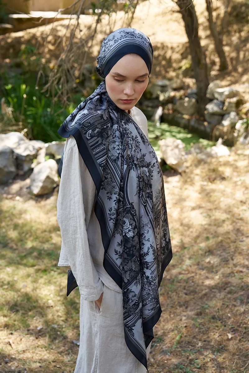 Inspired Esperanza Desen Şal - Siyah - ED SCARF