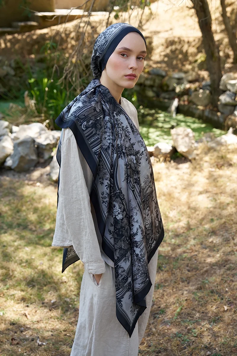 Inspired Esperanza Desen Şal - Siyah - 4