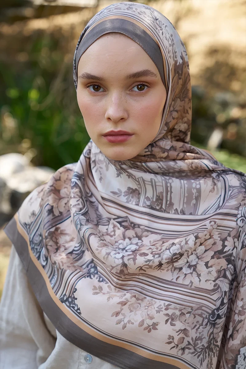 Inspired Esperanza Desen Şal - Vizon - 1