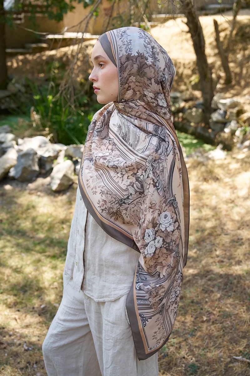 Inspired Esperanza Desen Şal - Vizon - ED SCARF