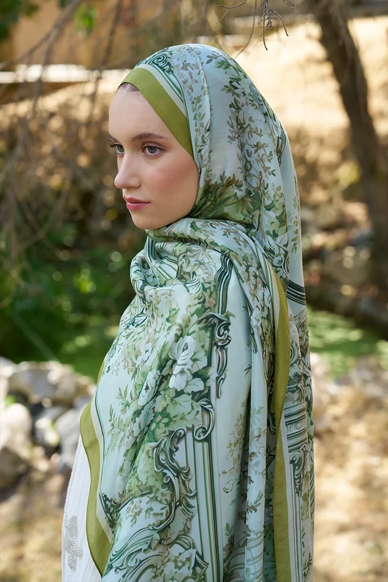Inspired Esperanza Desen Şal - Yeşil - 1