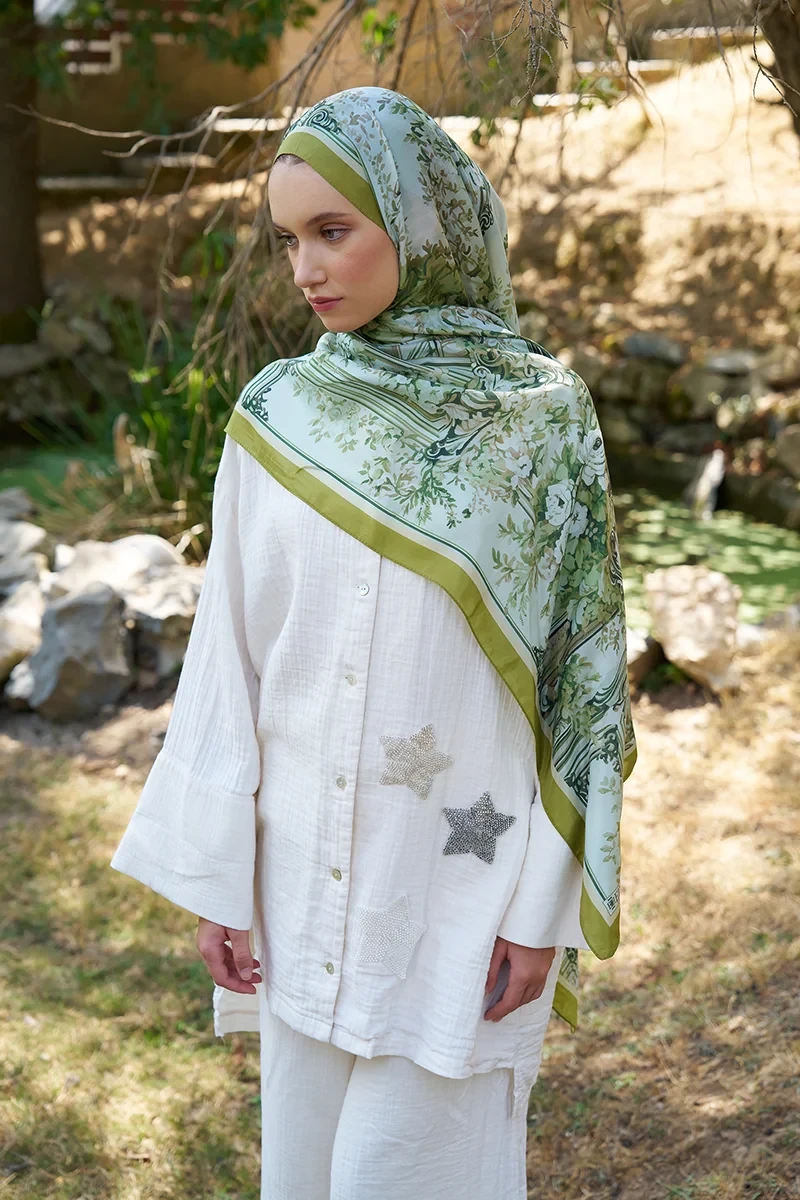 Inspired Esperanza Desen Şal - Yeşil - ED SCARF