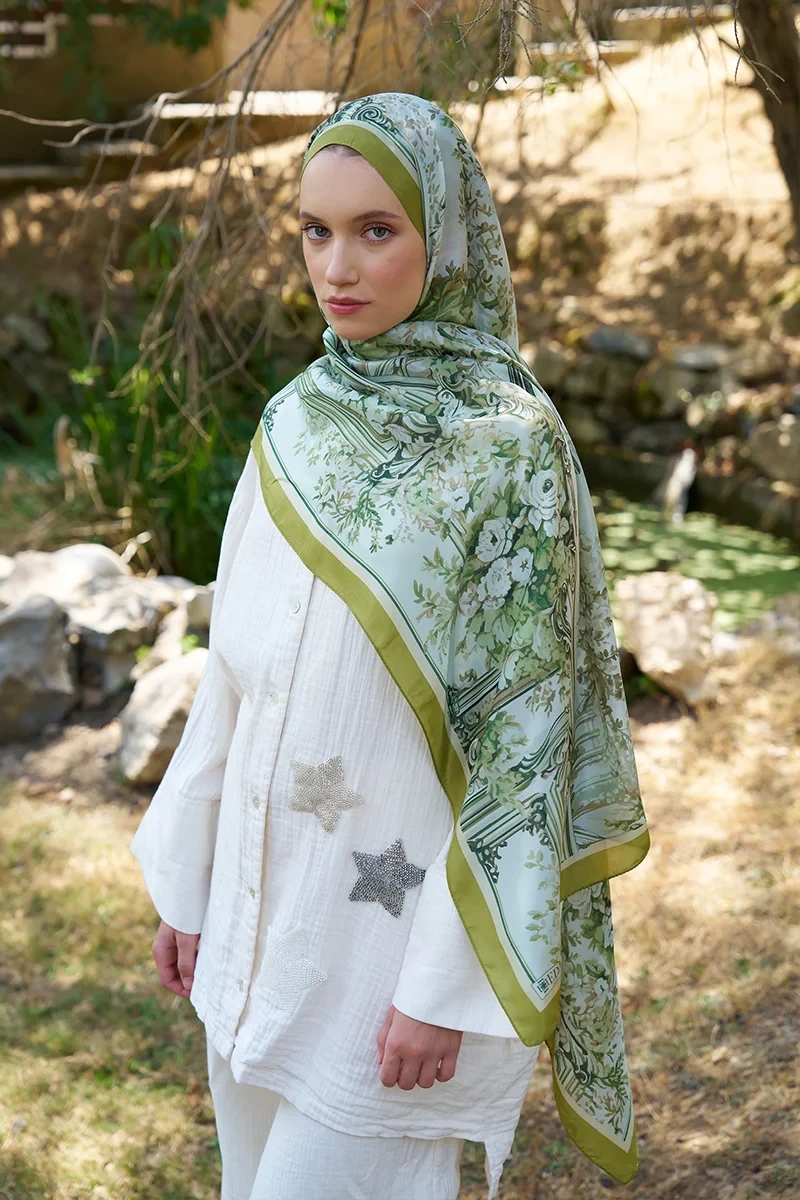 Inspired Esperanza Desen Şal - Yeşil - 3