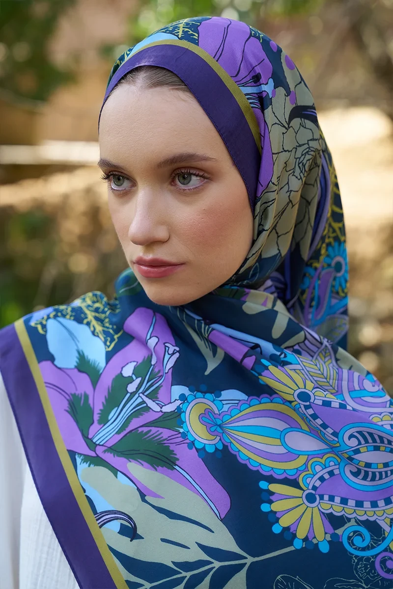 Inspired Fierra Desen Şal - Mor - 3