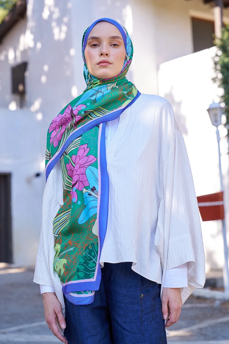 Inspired Fierra Desen Şal - Yeşil - 4