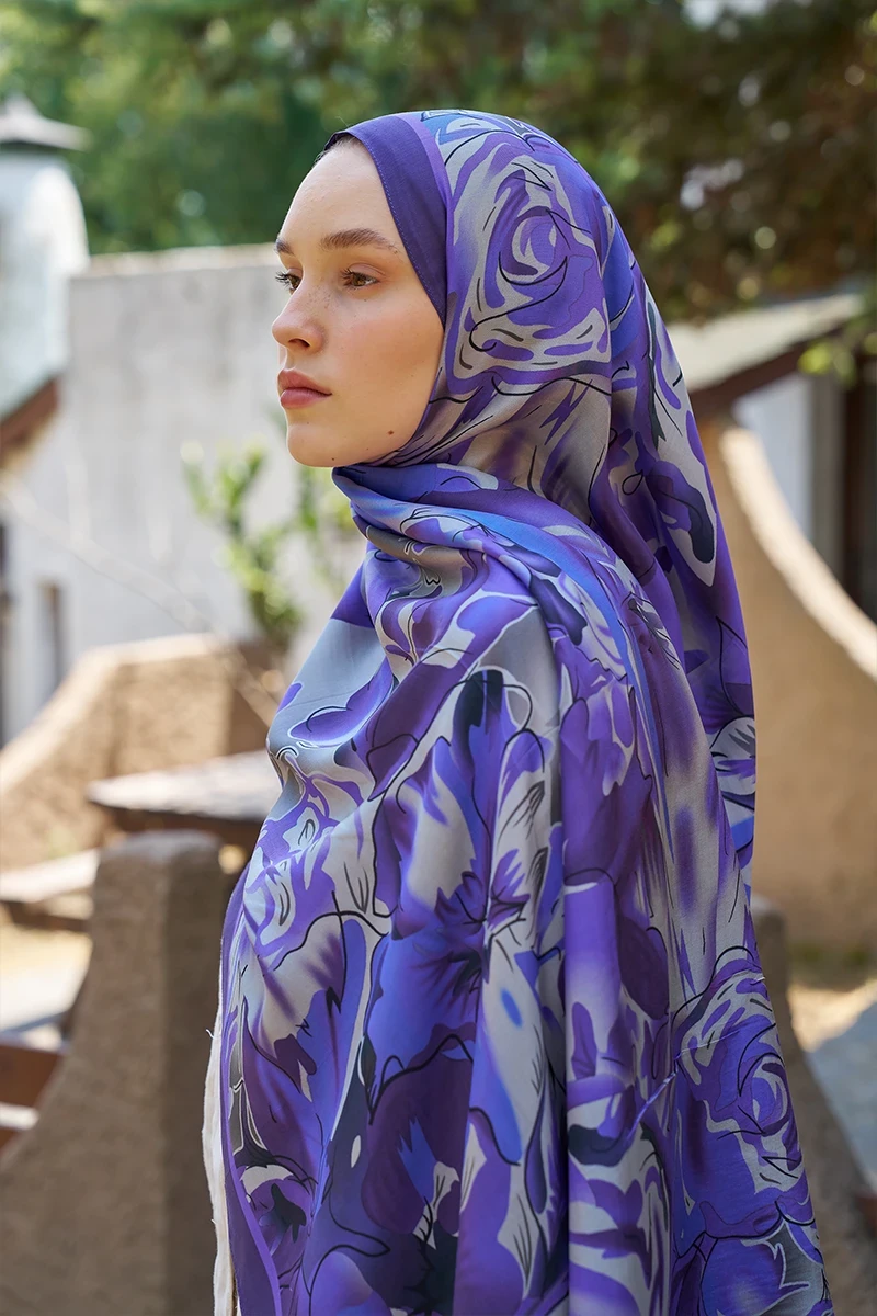 Inspired Limerence Desen Şal - Mor - ED SCARF