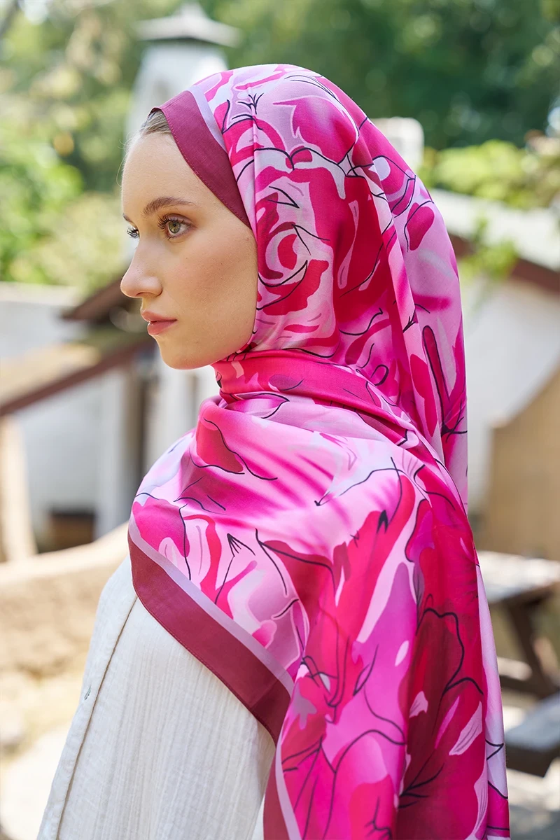 Inspired Limerence Desen Şal - Pembe - ED SCARF