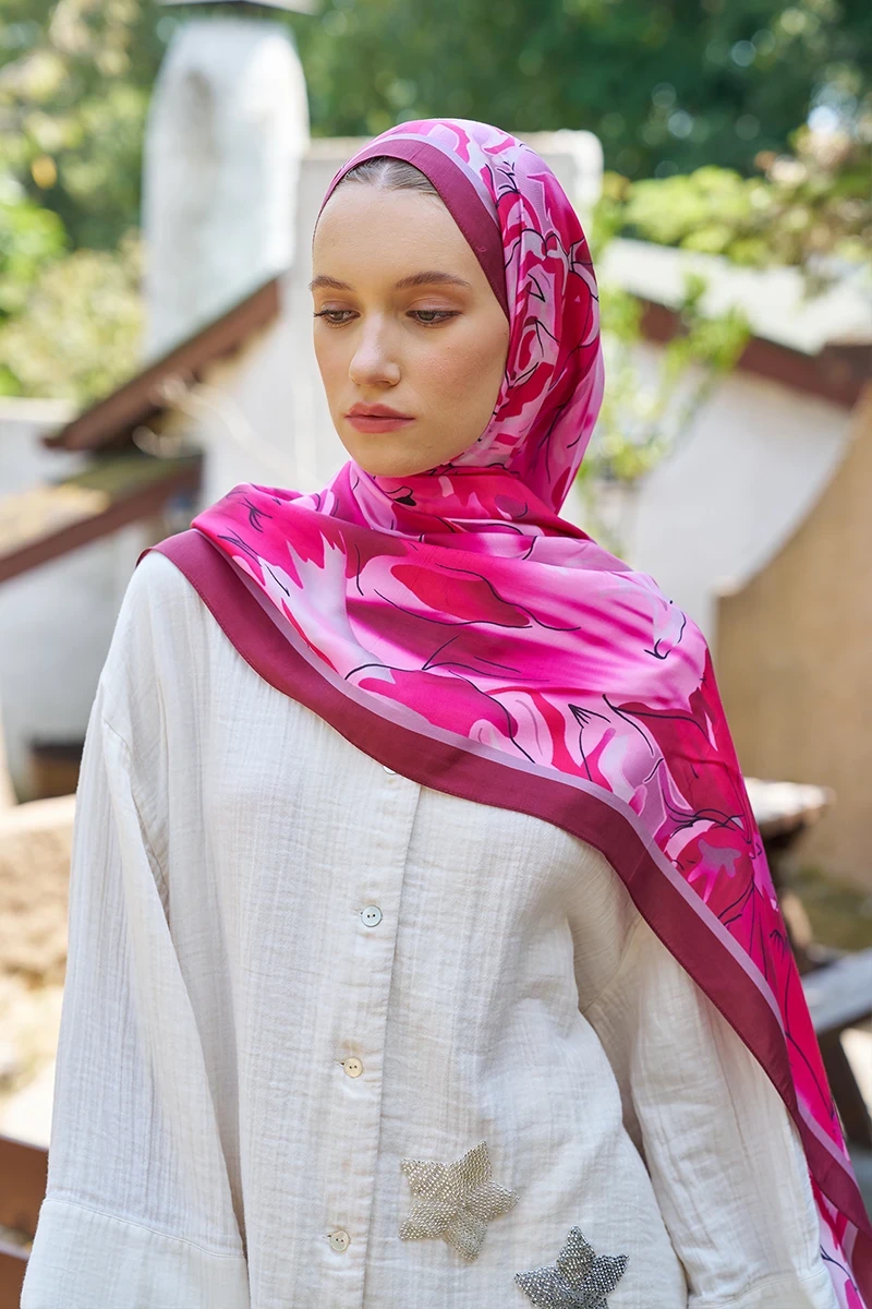 Inspired Limerence Desen Şal - Pembe - ED SCARF