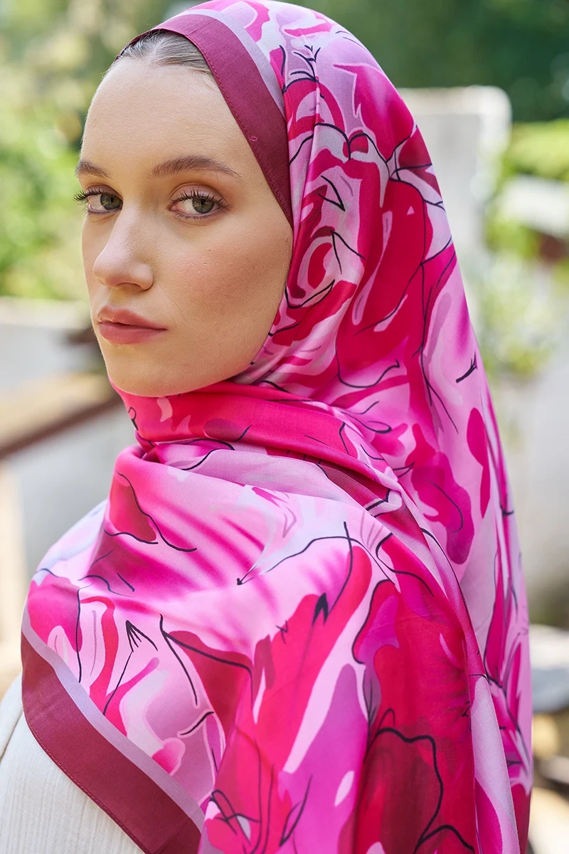 Inspired Limerence Desen Şal - Pembe - ED SCARF