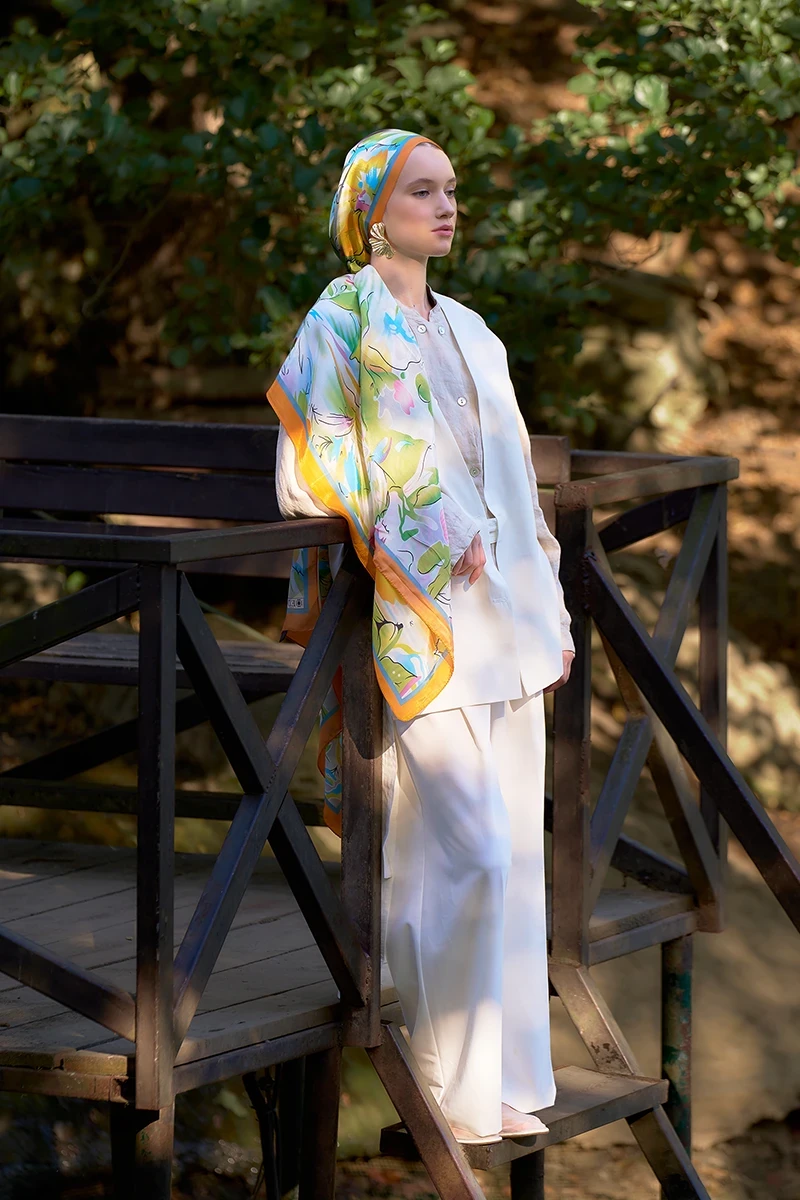 Inspired Limerence Desen Şal - Turuncu - 2