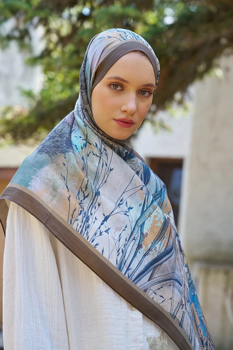 Inspired Marin Desen Şal - Kahverengi - ED SCARF