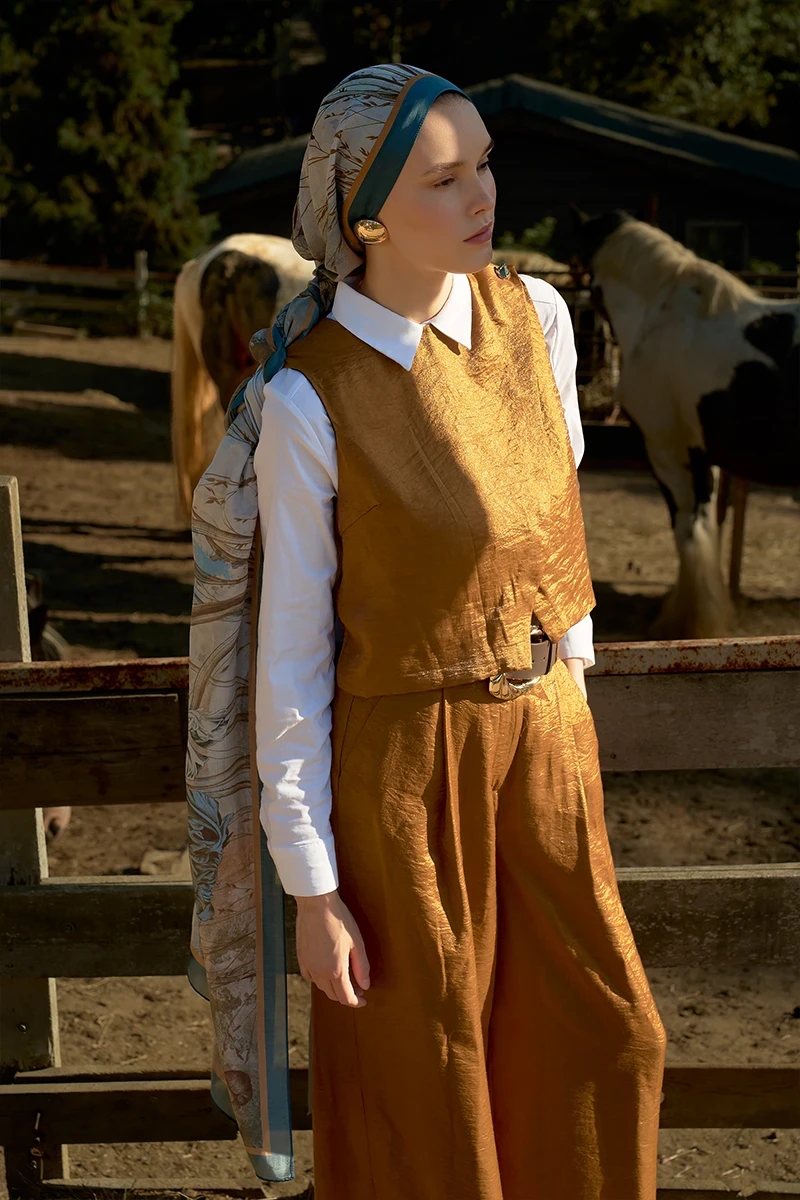 Inspired Marin Desen Şal - Mavi - 2