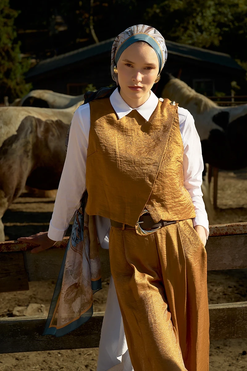 Inspired Marin Desen Şal - Mavi - 3