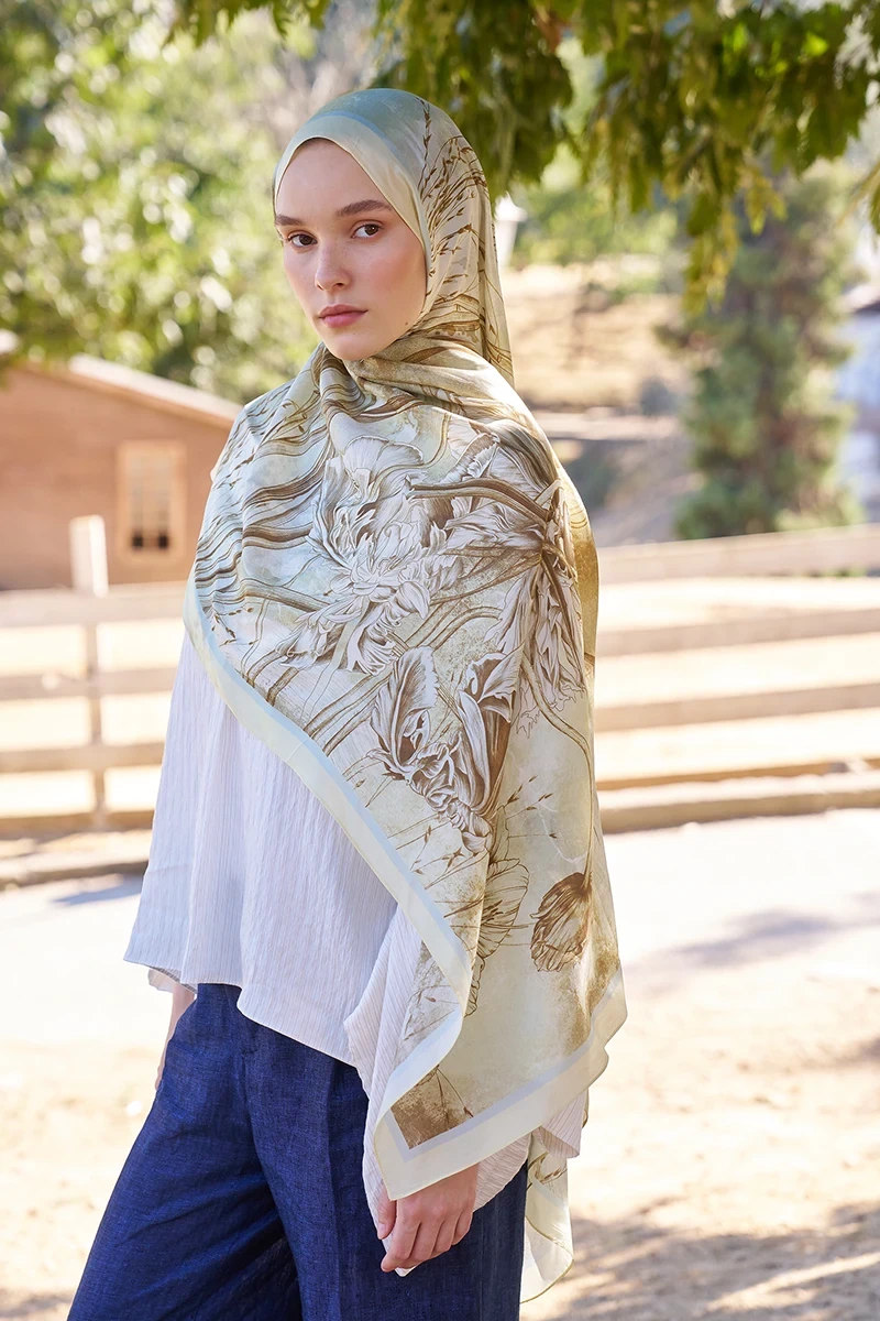 Inspired Marin Desen Şal - Sarı - ED SCARF