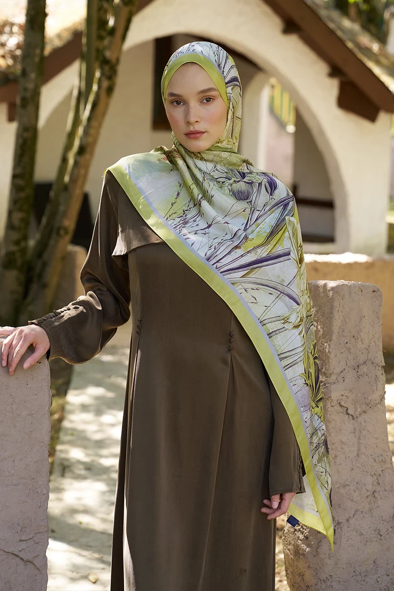 Inspired Marin Desen Şal - Yağ Yeşili - ED SCARF