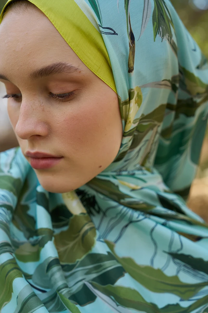 Inspired Muse Desen Şal - Lime - 2