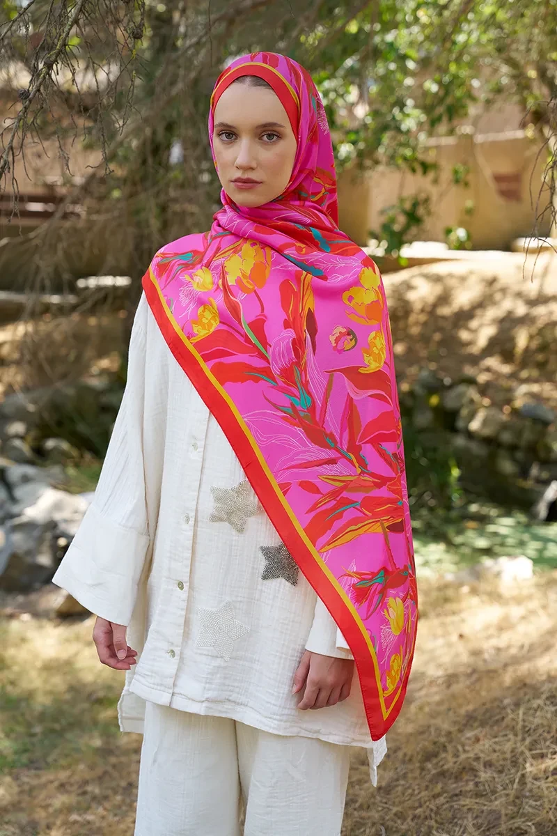 Inspired Muse Desen Şal - Pembe - ED SCARF