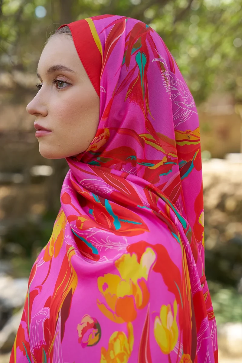 Inspired Muse Desen Şal - Pembe - ED SCARF
