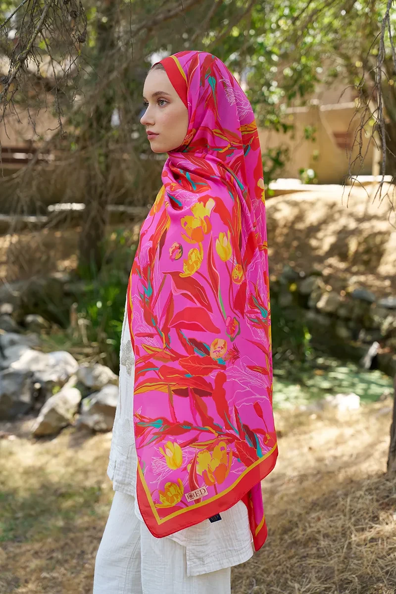 Inspired Muse Desen Şal - Pembe - ED SCARF