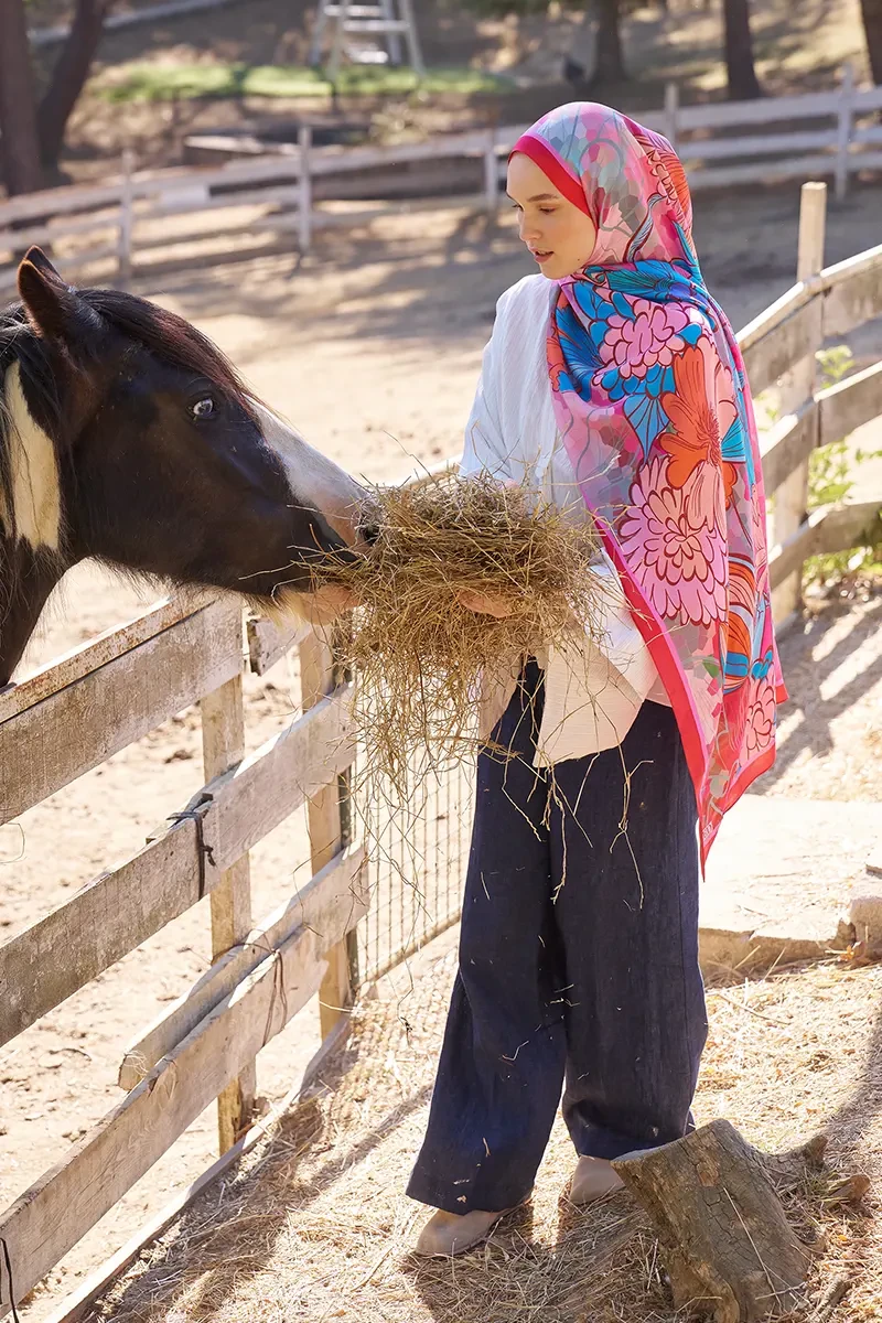 Inspired Velarose Desen Şal - Pembe - 1