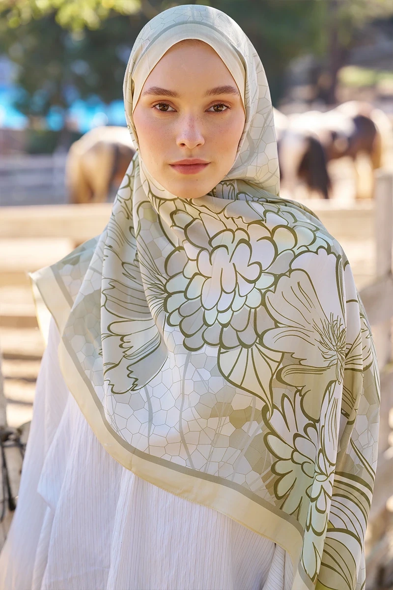 Inspired Velarose Desen Şal - Sarı - 2