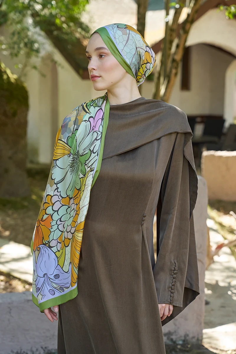 Inspired Velarose Desen Şal - Yeşil - 3