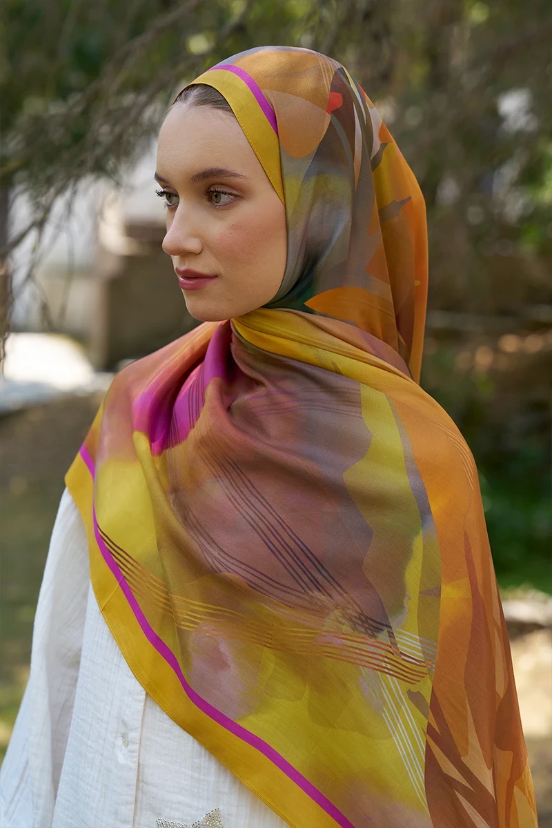 Inspired Volen Desen Şal - Hardal - ED SCARF
