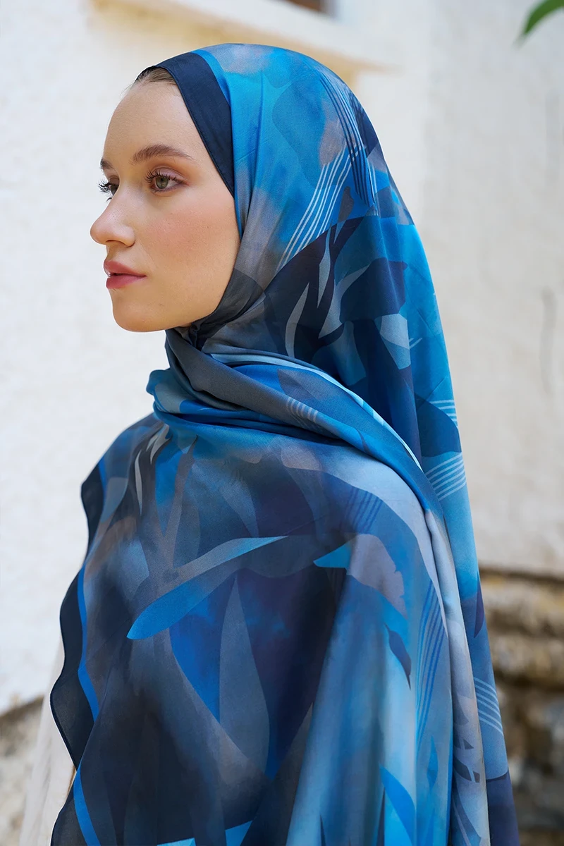 Inspired Volen Desen Şal - Lacivert - 4