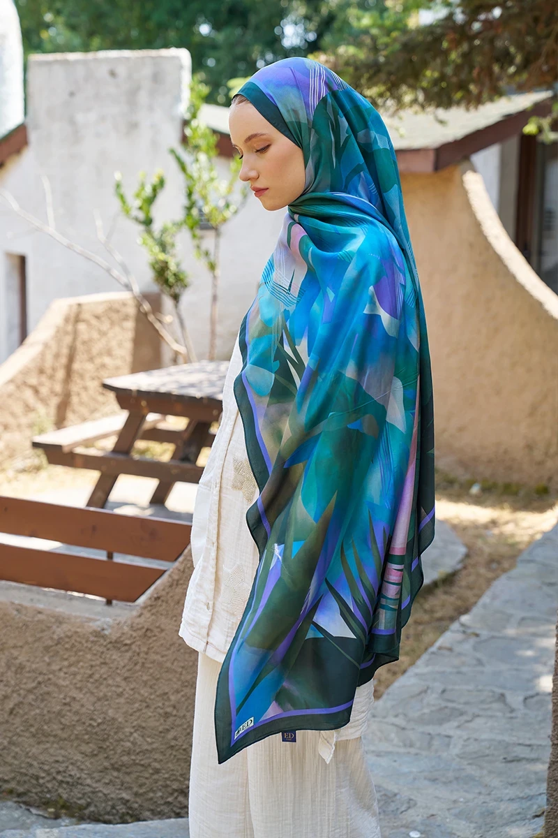 Inspired Volen Desen Şal - Zümrüt Yeşili - ED SCARF