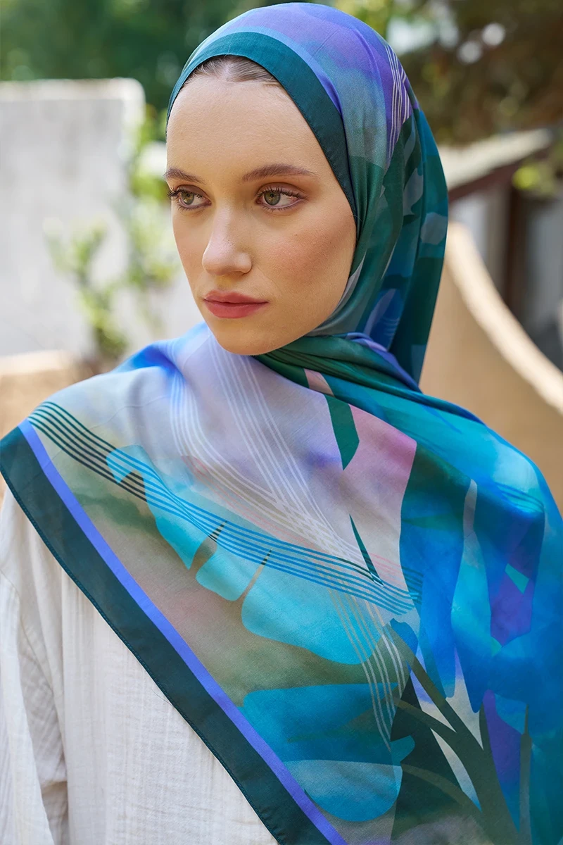 Inspired Volen Desen Şal - Zümrüt Yeşili - ED SCARF