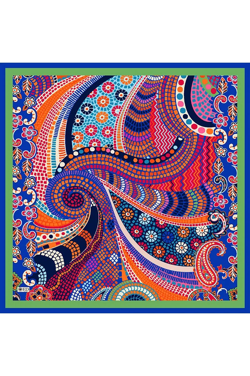 İpek Dokulu Çini Desen Eşarp - ED Scarf