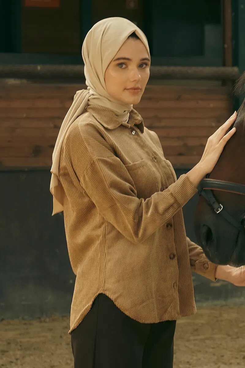 İpeksi Jakar Şal Monogram Desen - Bej - ED Scarf