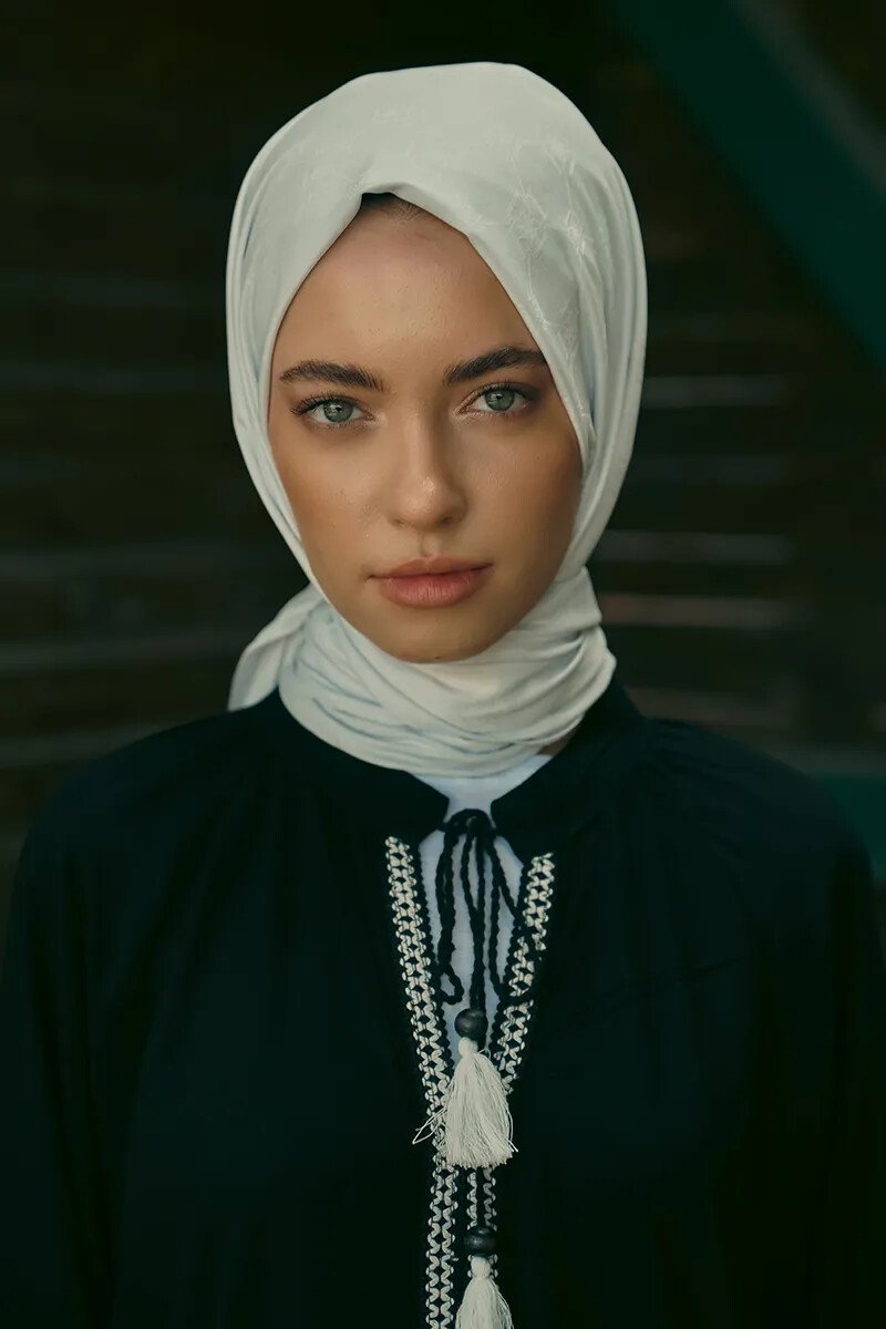 İpeksi Jakar Şal Monogram Desen - Gümüş - ED Scarf