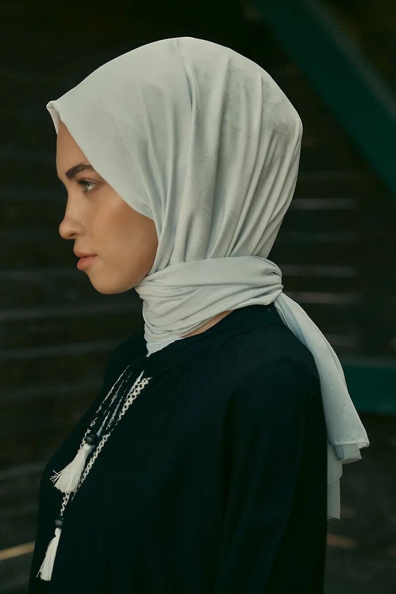 İpeksi Jakar Şal Monogram Desen - Gümüş - ED Scarf