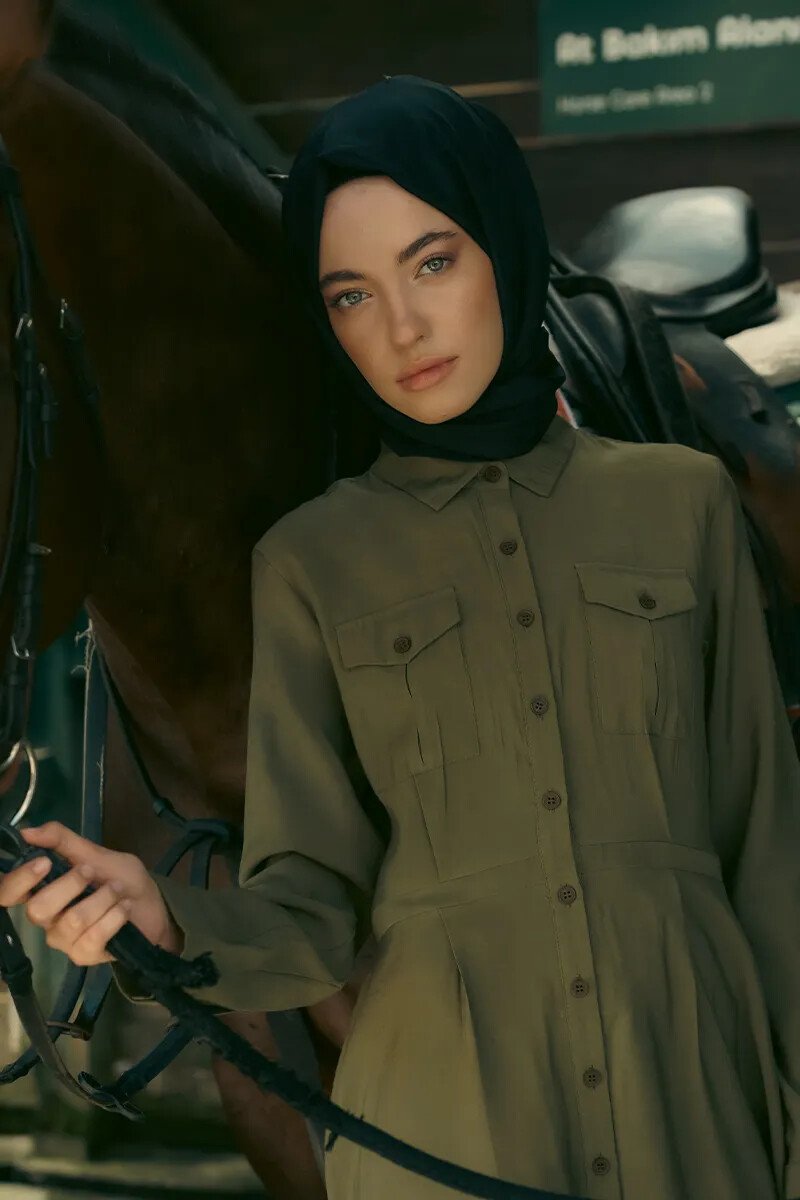 İpeksi Jakar Şal Monogram Desen - Siyah - ED Scarf