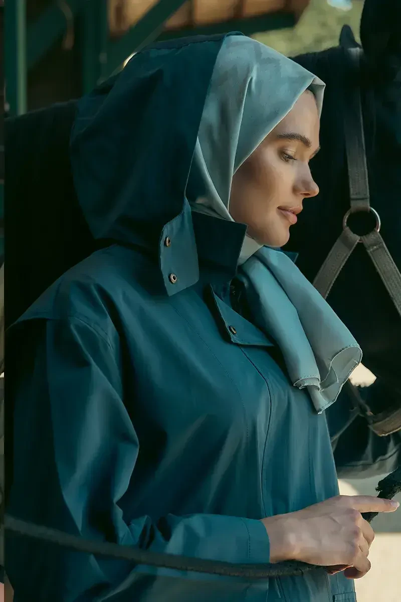 İpeksi Jakar Şal Zikzak Desen - Mavili Gri - ED Scarf