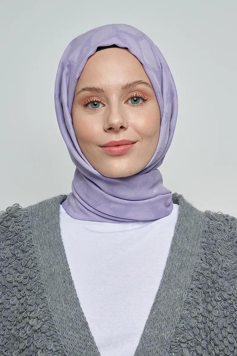 Jakar Pamuk Şal Mozaik Desen - Lila - 1