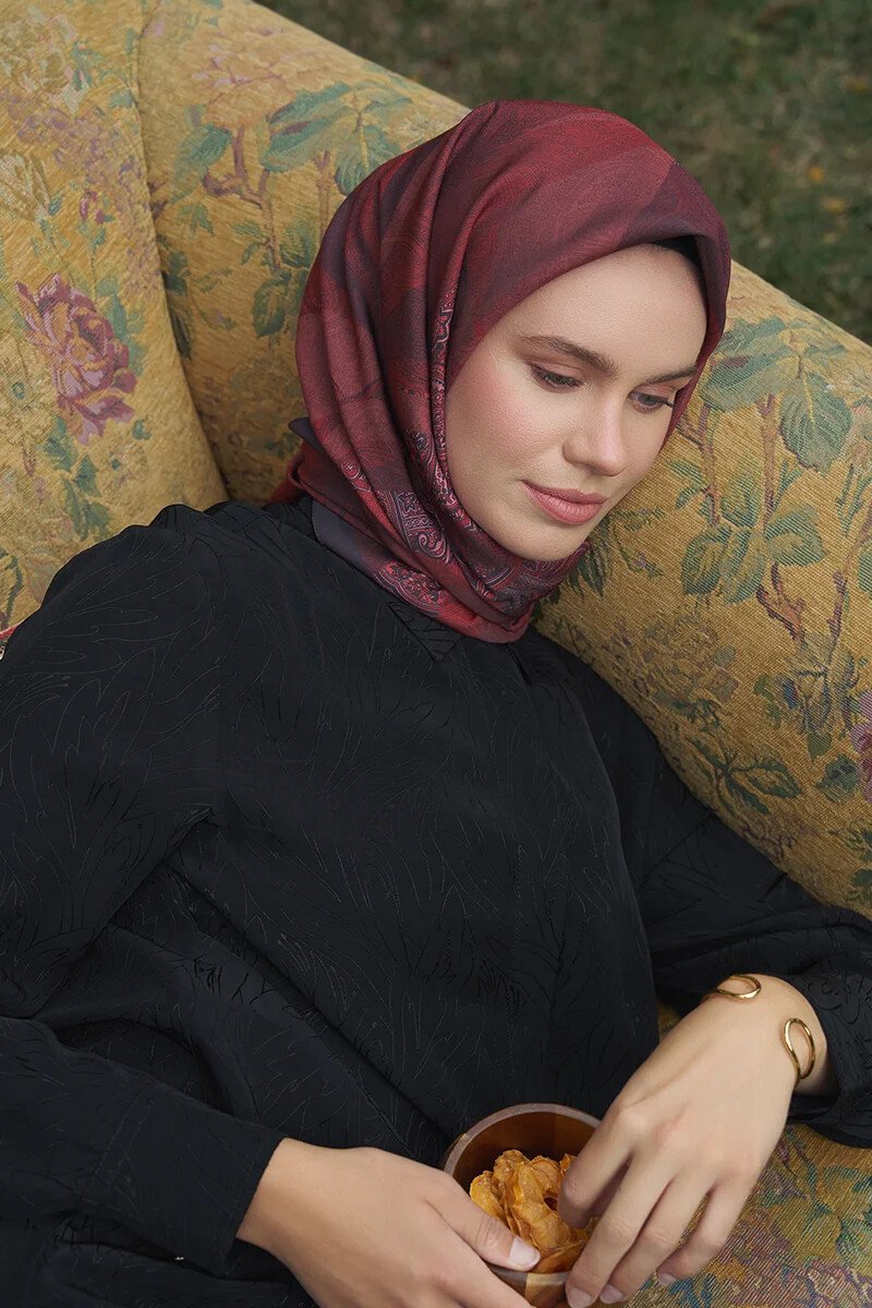Lace Modal Eşarp - Bordo - ED Scarf