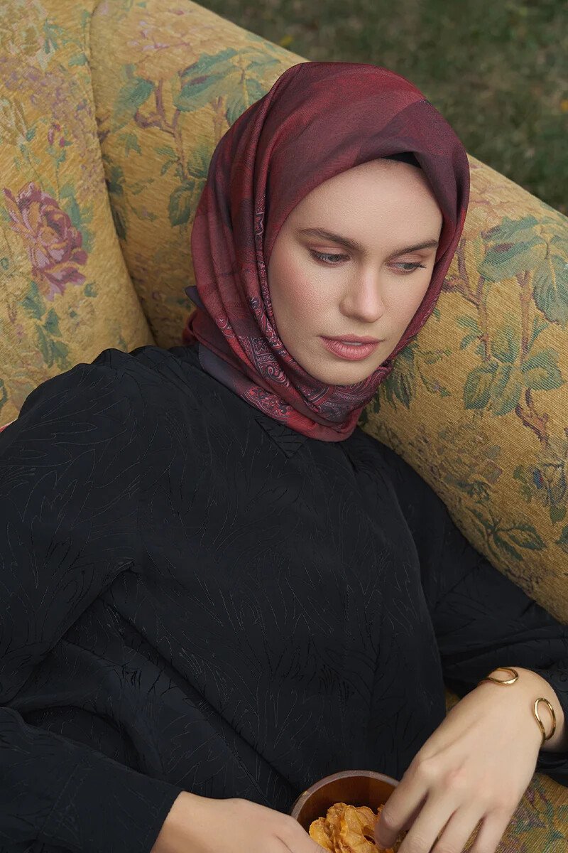 Lace Modal Eşarp - Bordo - ED Scarf